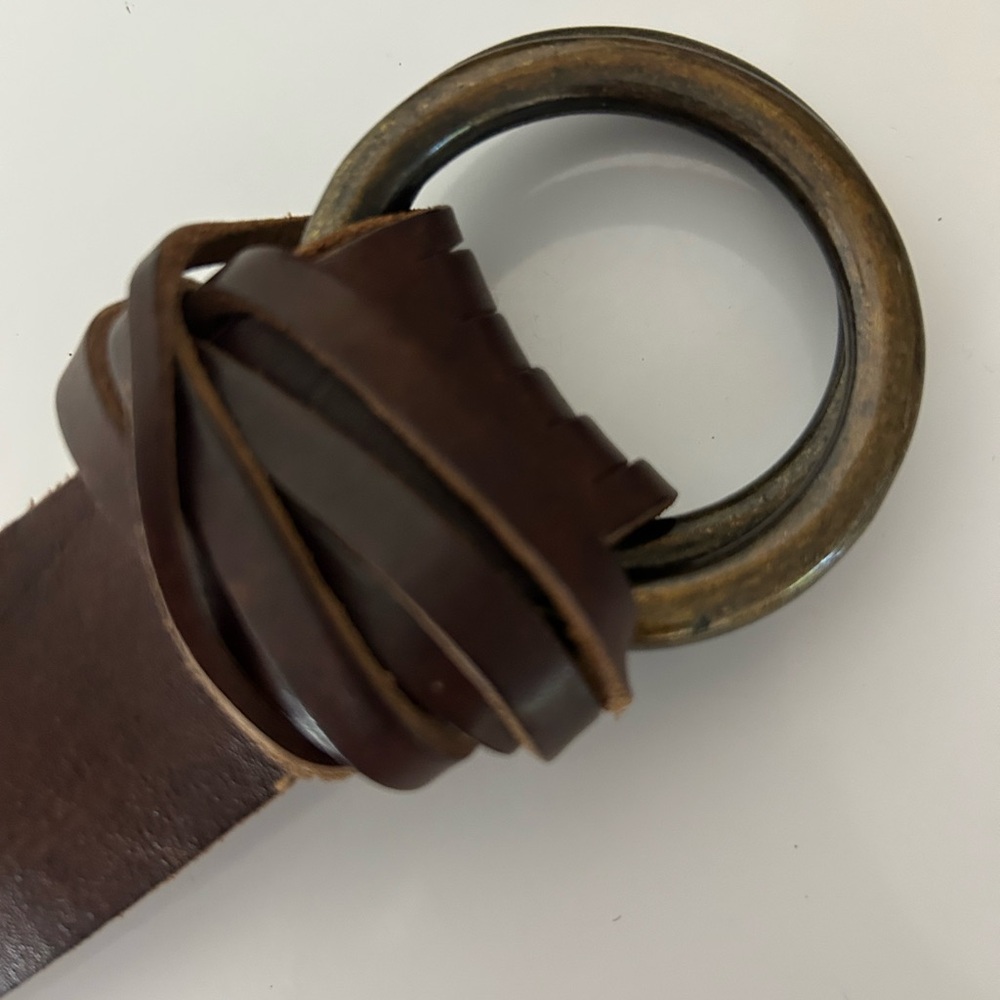 Rare Vintage Hugo Boss Leather Belt • Handmade Italy • Germany Label • Brown 26 - Picture 3 of 11